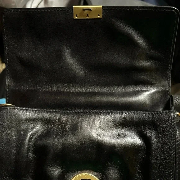 RARE Vintage Ottino Firenze Black Leather Shoulder Bag Lock & Key Made in Italy - Picture 11 of 11